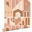 behang mediterrane huisjes terracotta roze