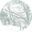 zelfklevende behangcirkel bos met bosdieren groen