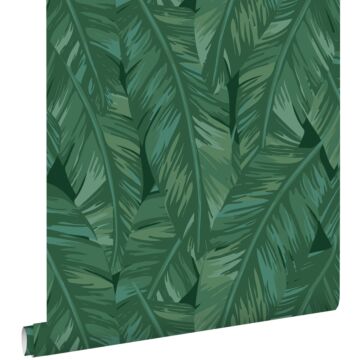 behang bananenbladeren emerald groen