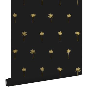 behang palmbomen zwart en goud