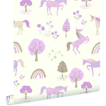 behang unicorns lila paars