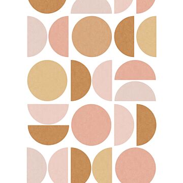 fotobehang geometrische vormen zacht roze en beige